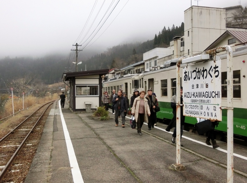 JR　只見線　体験　乗車　冬　深沢　温泉　季の郷　湯ら里　代行バス　応援